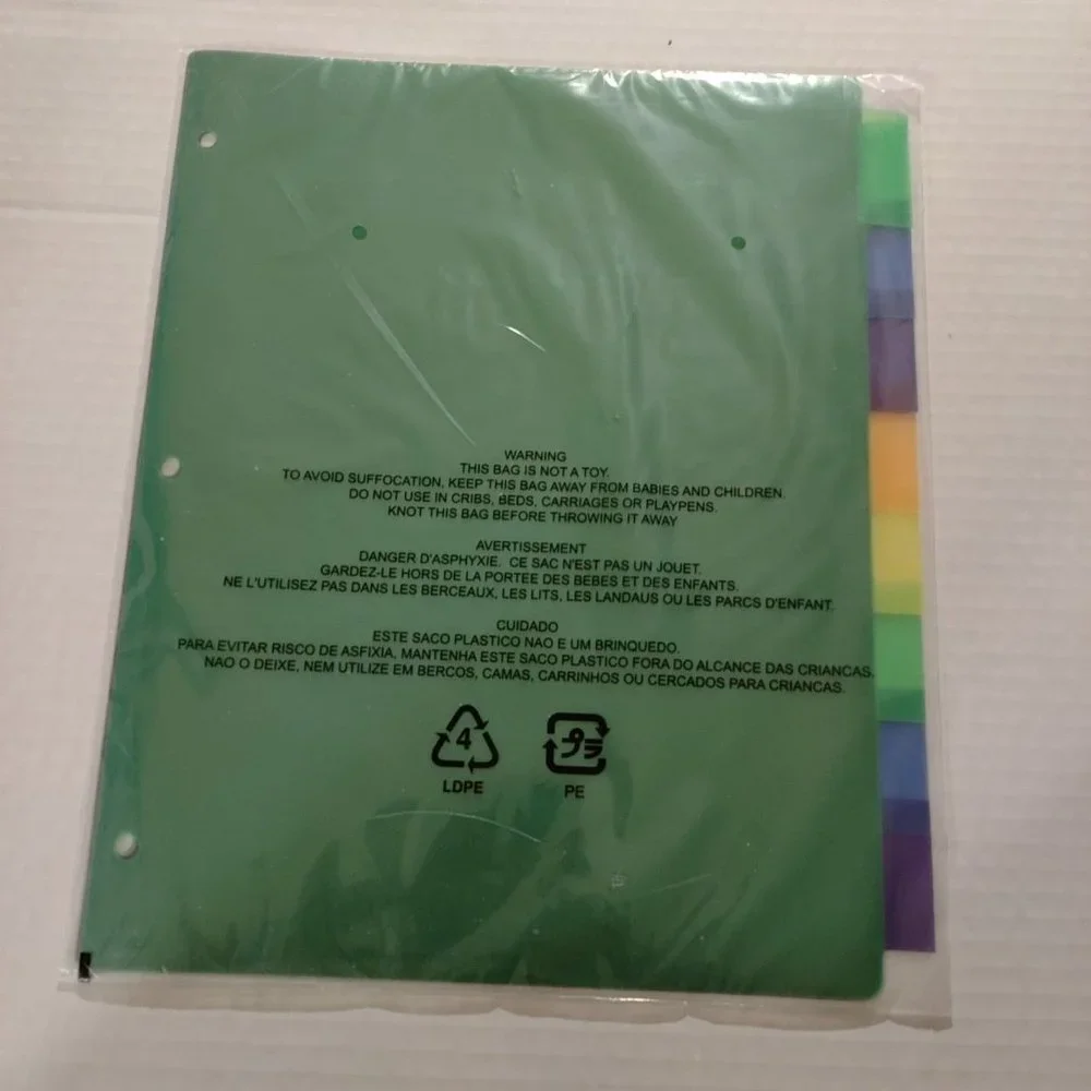 PLASTIC DOCUMENT DIVIDERS W/INSERTABLE TABS-NEW-7 SETS